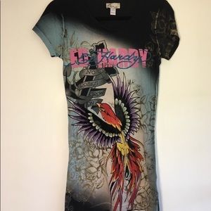 Ed Hardy long shirt / mini dress. Size M